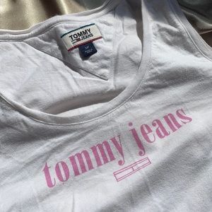 Pink Tommy Jeans logo tank